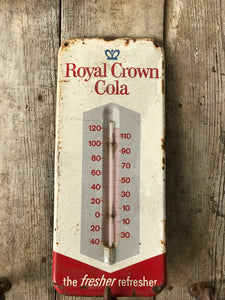Royal Crown Cola tin advertising thermometer