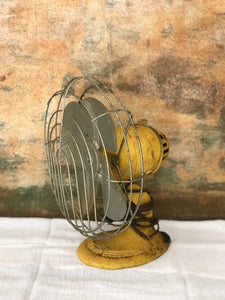 Vintage Yellow Metal Fan